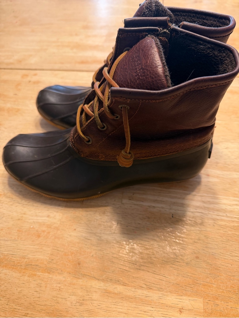 Sperry Saltwater Duck Boots Women's 9 Brown Leather Waterproof - Picture 2 of 7